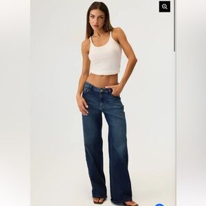 Hypeach wide leg denim dark wash